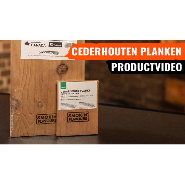 Cederhouten rookplanken 2 stuks 15x11cm Smokin' Flavours