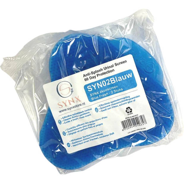 Synx Tools Urinoirmatten 2 Stuks - 60 dagen geurend - rooster - met Mint geur Anti spat mat WC