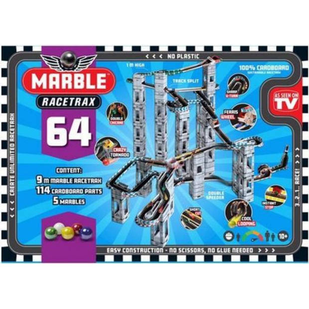 Marble Racetrax - Knikkerbaan - Racebaan - Grand Prix Set - 64 Sheets