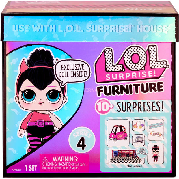 L.O.L. Surprise! Furniture met Pop - BB Auto Shop & Spice - Serie 4 - Speelset