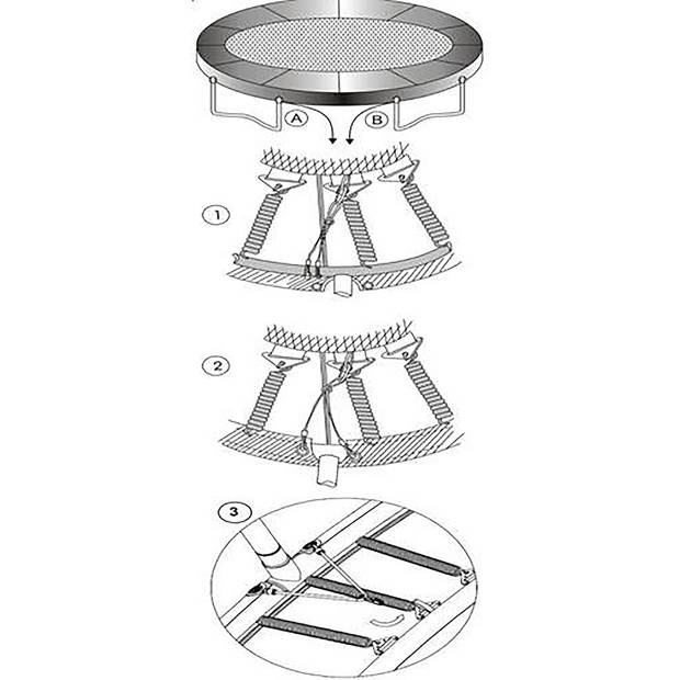 Avyna Trampoline Beschermrand HD Plus - Op poten - ø 356 (12ft) - Grijs