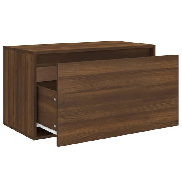 The Living Store Halbank Bruineiken - Bewerkt hout - 80 x 40 x 45 cm - Multifunctioneel