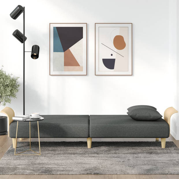 The Living Store Slaapbank Donkergrijs - 224 x 89 x 70 cm - Verstelbare rugleuning - Comfortabele zitervaring