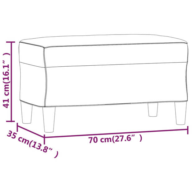 vidaXL Bankje 70x35x41 cm stof cr??mekleurig