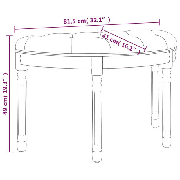 vidaXL Bankje 81,5x41x49 cm stof donkergrijs