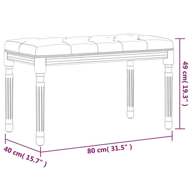 vidaXL Bankje 80x40x49 cm stof donkergrijs