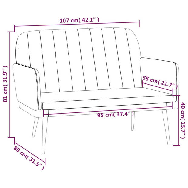 vidaXL Bankje 107x80x81 cm kunstleer grijs