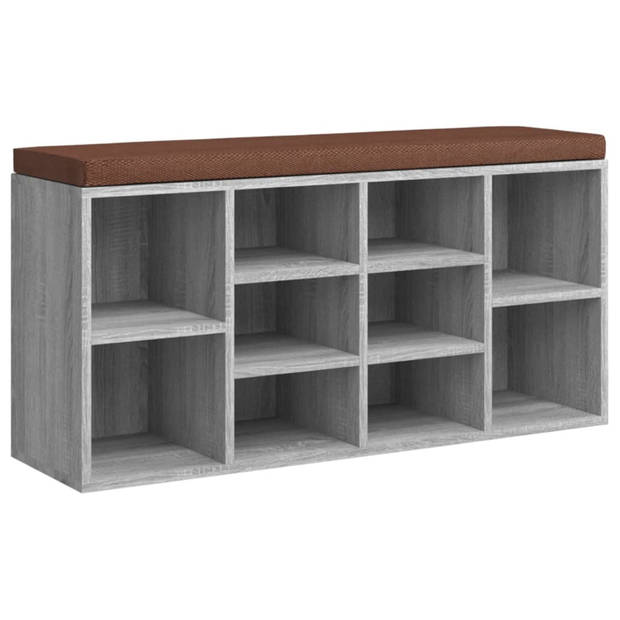 vidaXL Schoenenbank 103x30x48 cm bewerkt hout grijs sonoma eikenkleur