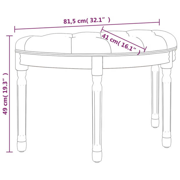 vidaXL Bankje 81,5x41x49 cm fluweel lichtgrijs