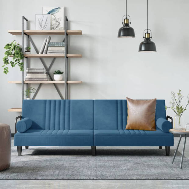 The Living Store Slaapbank Fluwelen bank - 205 x 89 x 70 cm - Verstelbare rugleuning - Comfortabele zitting -