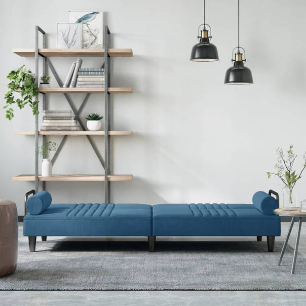 The Living Store Slaapbank Fluwelen bank - 205 x 89 x 70 cm - Verstelbare rugleuning - Comfortabele zitting -
