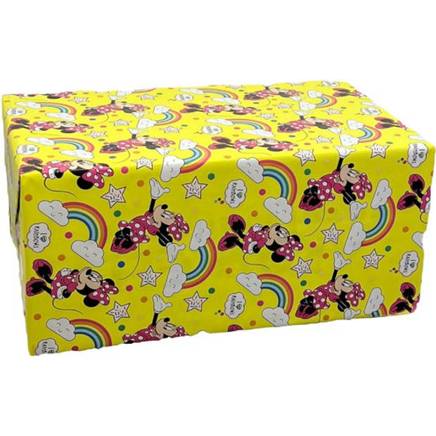 Minnie Mouse inpakpapier - cadeaupapier - voor kinderen HO692 - Geel - 70 cm x 2 meter - 5 rollen