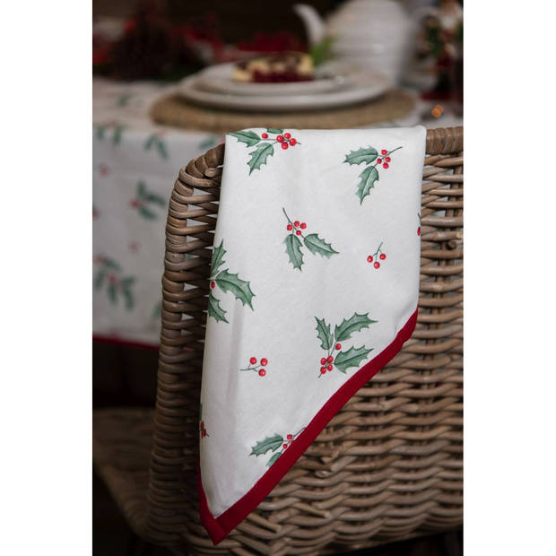 HAES DECO - Set van 4 Wegwerpservetten - 33x33 cm (20 stuks in verpakking) - Papier - Holly Christmas