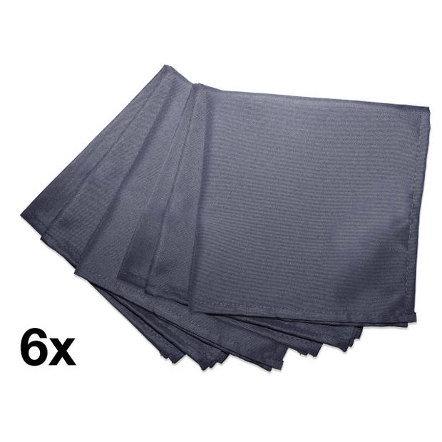 Wicotex-Servetten polyester 40x40cm donker grijs 6 stuks