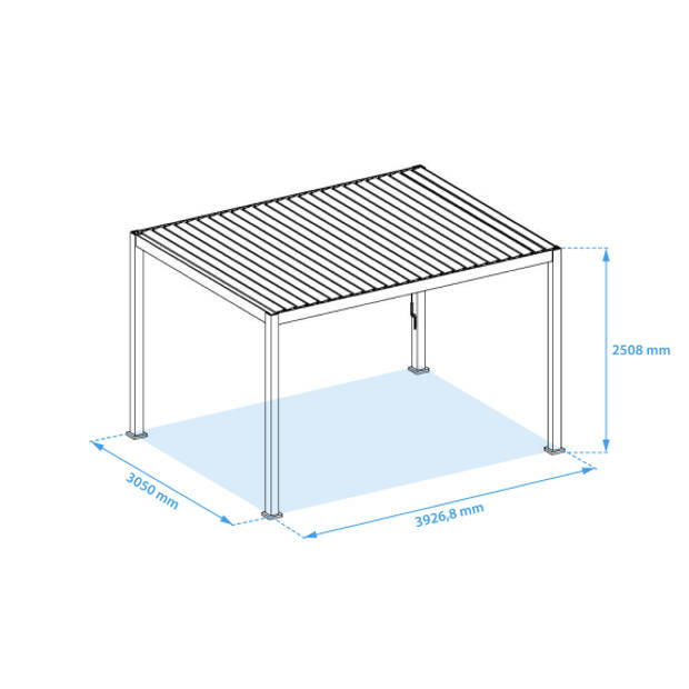 Novum Mirador CLASSIC - 300 x 400 cm - Terrasoverkapping - Wit