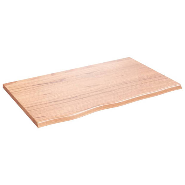 vidaXL Wandschap 80x50x2 cm behandeld massief eikenhout lichtbruin