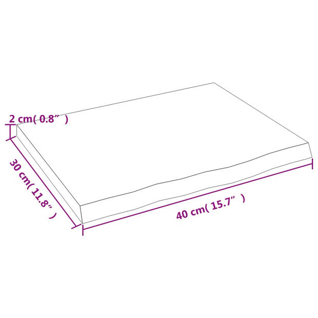 vidaXL Wandschap 40x30x2 cm onbehandeld massief eikenhout