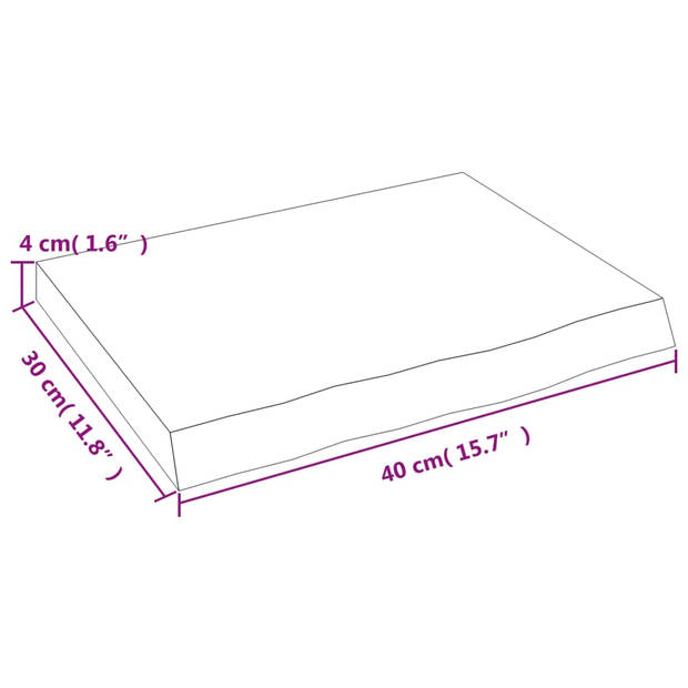 vidaXL Wandschap 40x30x(2-4) cm behandeld massief eikenhout lichtbruin