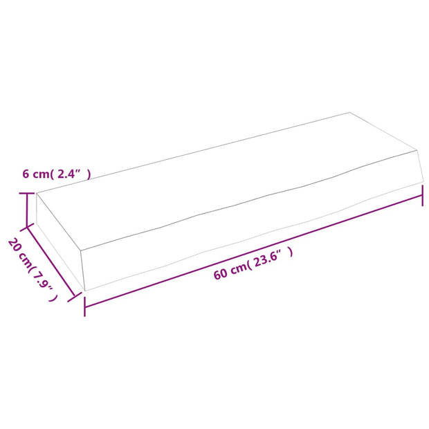 vidaXL Wandschap 60x20x6 cm behandeld massief eikenhout lichtbruin