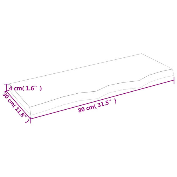 vidaXL Wandschap 80x30x(2-4) cm behandeld massief eikenhout lichtbruin