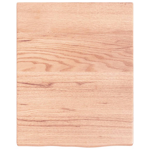 The Living Store Wandplank Massief Eikenhout - 40 x 50 x 2 cm - Lichtbruin - Draagvermogen 20 kg