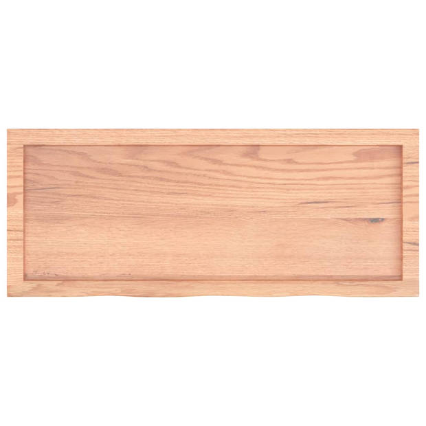 vidaXL Wandschap 100x40x(2-6)cm behandeld massief eikenhout lichtbruin