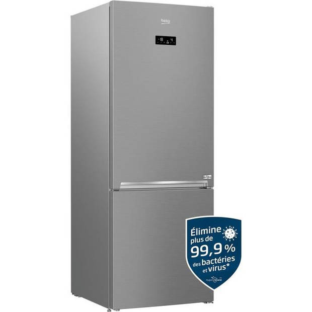 BEKO RCNE560E40ZLXPHUN - Gecombineerde koelkast - 508L (350 + 158L) - Geventileerde koeling - L70xH192cm - RVS