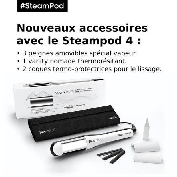 Steampod 4.0 - Steam rattreener - Keramische plaat met hoge weerstand - L'Oréal Professionnel Parijs -