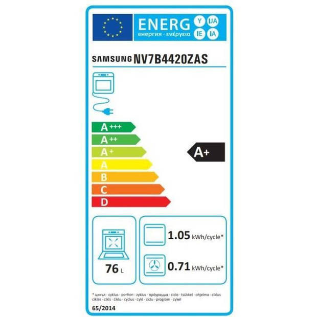 Gebouwd -in oven Twin Multifunction Convectie Samsung -katalyse - NV7B4420ZAS - Roestvrij staal - verbonden