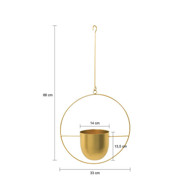 QUVIO Hangende bloempot metaal - Goud