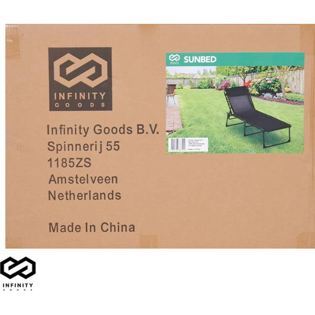 Infinity Goods Ligbed - Opvouwbaar - Inclusief Hoofdkussen - Zonnebed - Ligstoel - Verstelbaar - Tuin - Weerbestendig -