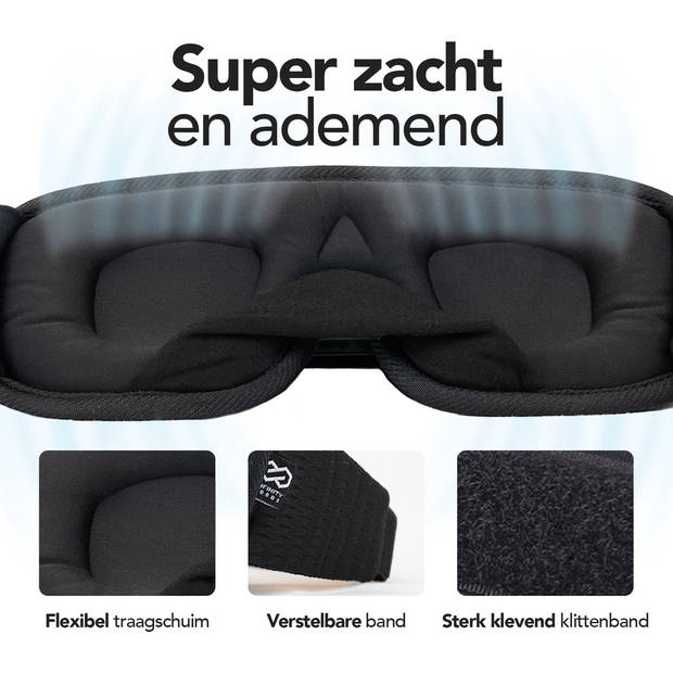 Infinity Goods Slaapmasker - Inclusief Luxe Opberghoes - 3D Ademend Traagschuim - 100% Verduisterend - Vrouwen en Mannen