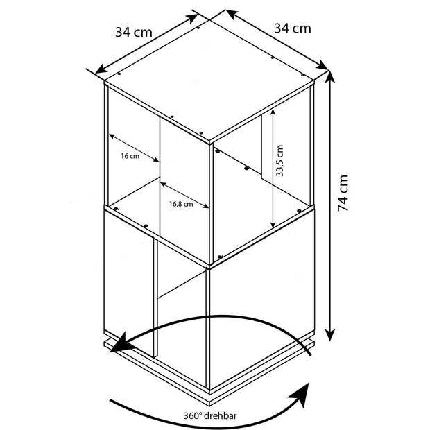 StiftaL kantoor wandkast 2 planken eik decor.