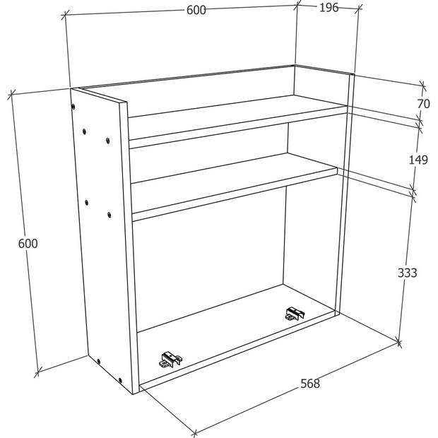 Dralis bureau bureau wandmontage 1 kleppe 1 plank wit.