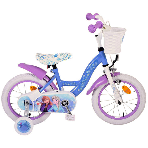 Disney Meisjesfiets Frozen II 14 Inch 25 cm Meisjes Terugtraprem Blauw/Paars