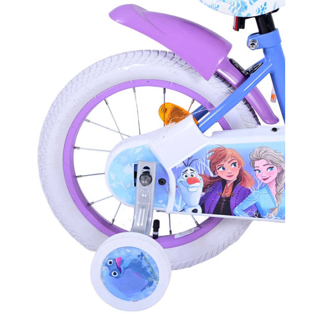 Disney Meisjesfiets Frozen II 14 Inch 25 cm Meisjes Terugtraprem Blauw/Paars