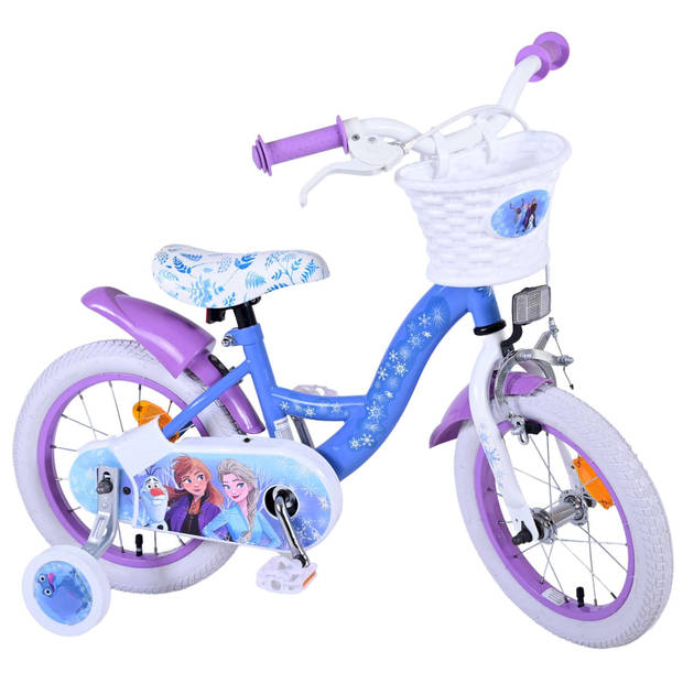 Disney Meisjesfiets Frozen II 14 Inch 25 cm Meisjes Terugtraprem Blauw/Paars