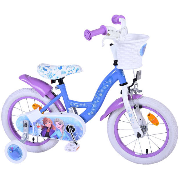 Disney Meisjesfiets Frozen II 14 Inch 25 cm Meisjes Terugtraprem Blauw/Paars