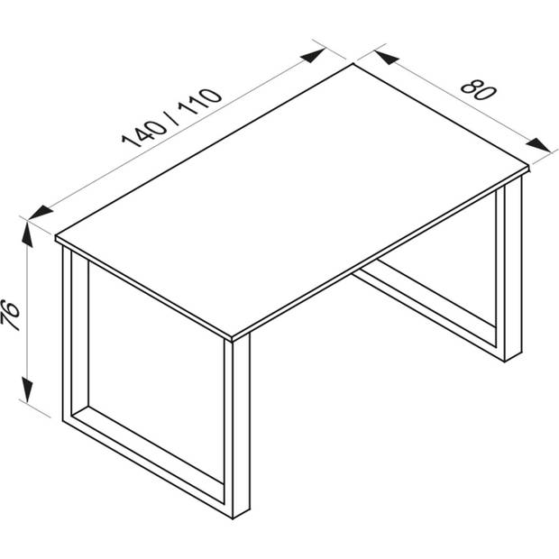 XonaU eetkamertafel 110x80cm wit, zilverkleurig.