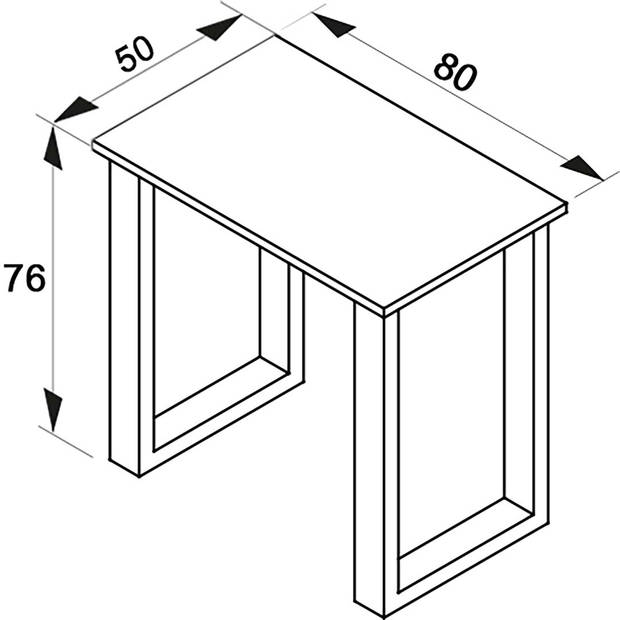 XonaU eetkamertafel 80x50cm wit, zilverkleurig.