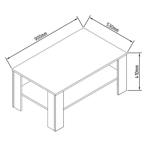 Dalus salontafel 1 plank wit.