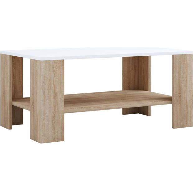 Dalus salontafel 1 plank eik decor, wit.