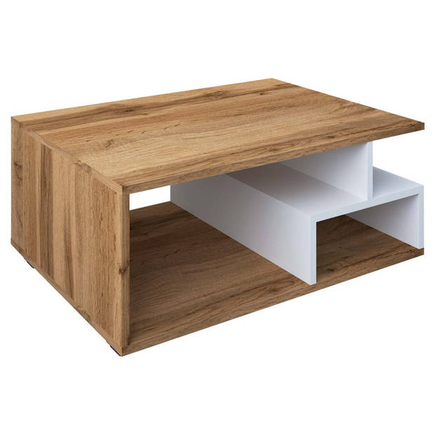 Sulas salontafel 4 planken wit, eik decor.