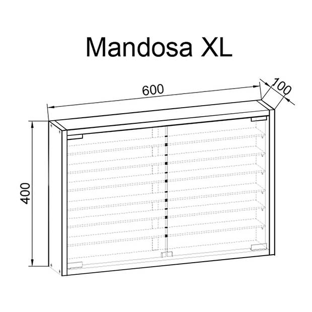MandosaXL glazen vitrines wandmontage 2 glazen deuren beuken decor.