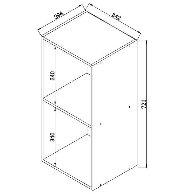 Platto2 wandkast voor LP 2 planken nootboom decor.