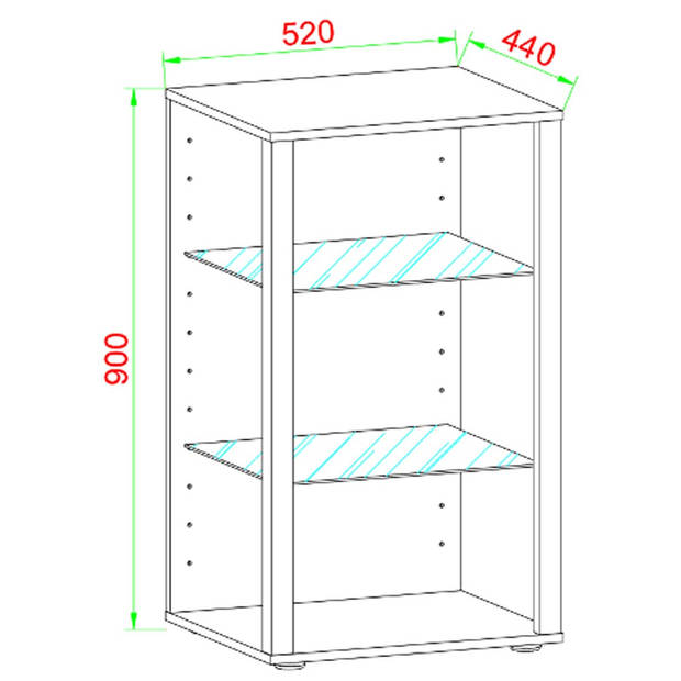 GlasolXXL vitrinekast 3 planken antraciet.