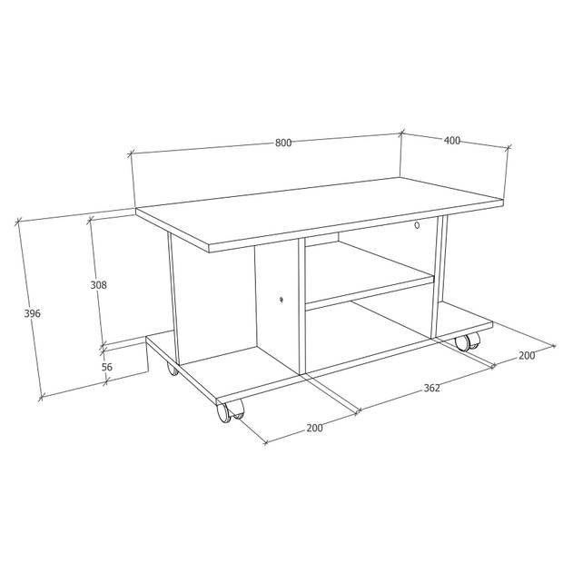 Findalo TV-meubel 2 planken wit.