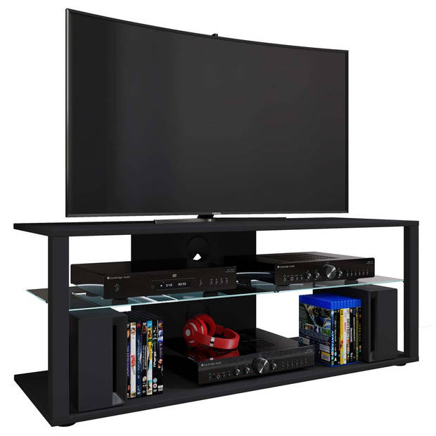 FolasXL TV-meubel 2 planken zwart.