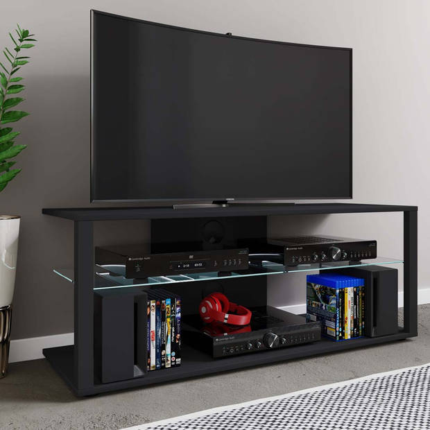 FolasXL TV-meubel 2 planken zwart.
