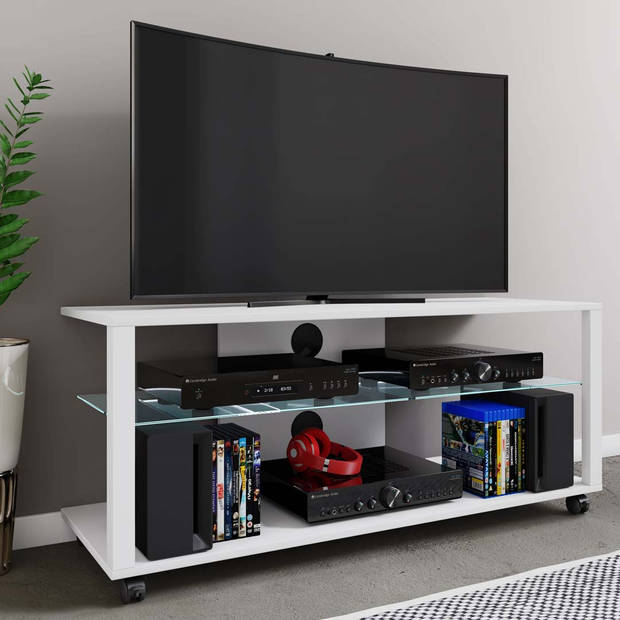 FolasXLR TV-meubel 2 planken wit.